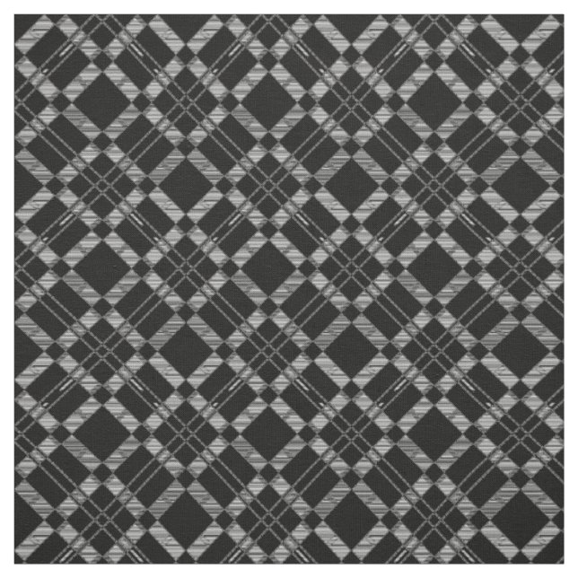 Dark Geometric Pattern Black White Abstract Pretty Fabric (Swatch)