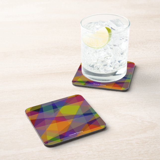 Dark Geometric - Plastic Coaster (Right Side)
