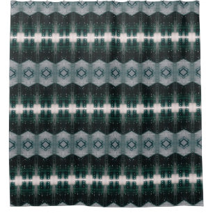 Dark Geometric Shower Curtain