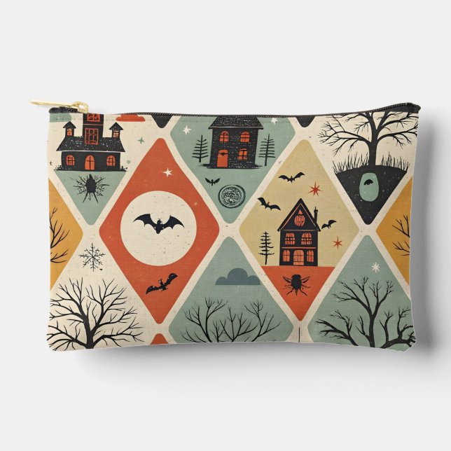 Dark ghost pattern accessory pouch (Front)