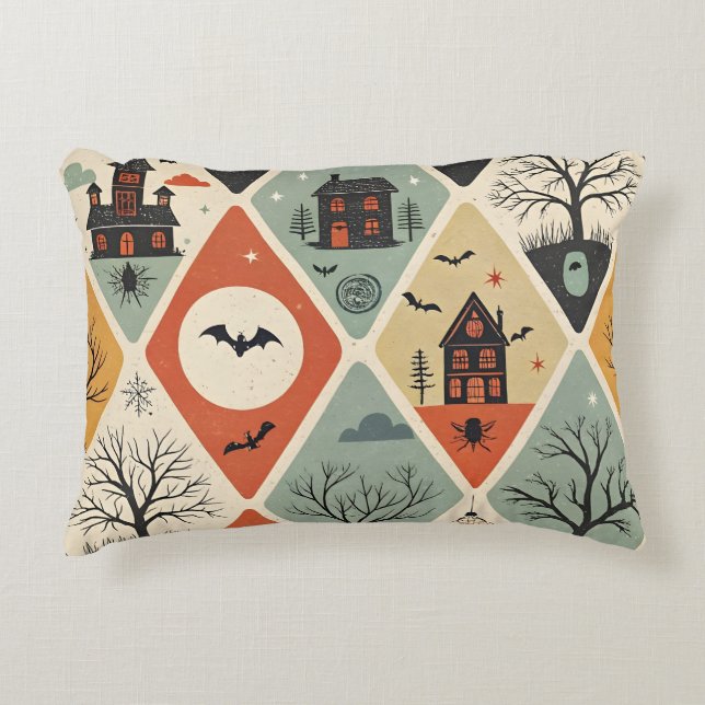 Dark ghost pattern decorative cushion (Front)