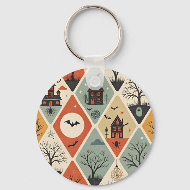 Dark ghost pattern key ring (Front)
