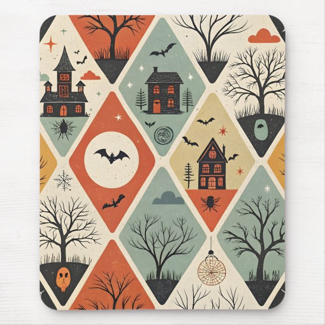 Dark ghost pattern mouse pad (Front)