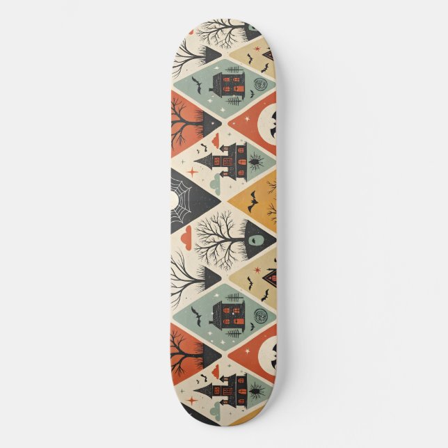 Dark ghost pattern skateboard (Front)