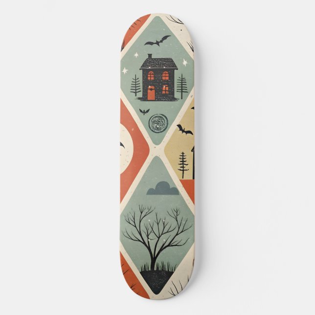 Dark ghost pattern skateboard (Front)