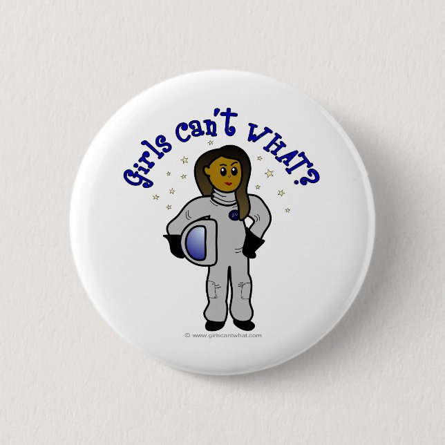 Dark Girl Astronaut 6 Cm Round Badge (Front)