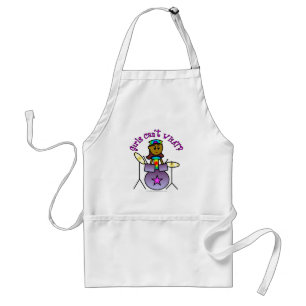 Dark Girl Playing Drums Standard Apron