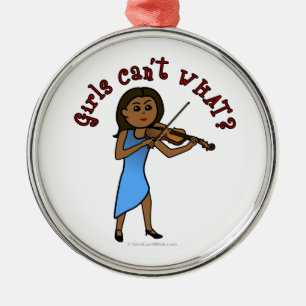 Dark Girl Playing Violin Metal Tree Decoration