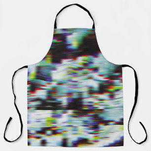 Dark glitch background, illustration. Black, blue, Apron