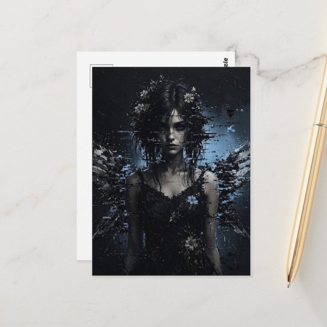 Dark Glitch Fairy  Postcard (Front/Back In Situ)