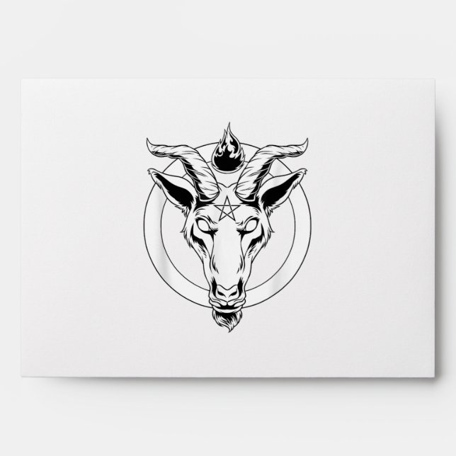 Dark Goat Baphomet, Satanic Lucifer Beelzebub Gift Envelope (Front)