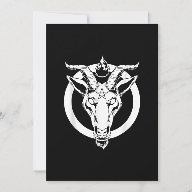 Dark Goat Baphomet, Satanic Lucifer Beelzebub Gift Save The Date (Front)
