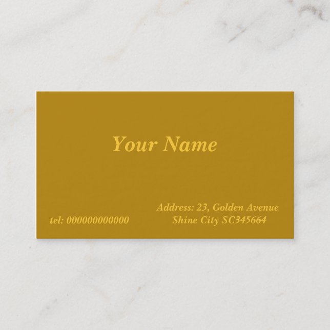 dark gold colour business card (Front)