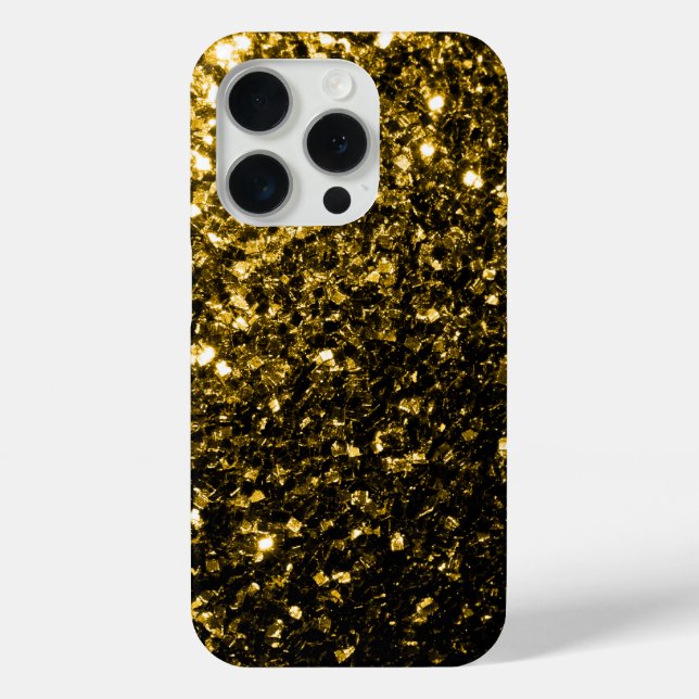 Dark gold faux glitter sparkles Case-Mate iPhone case (Back)