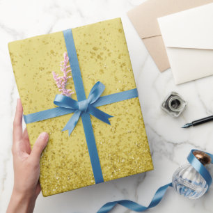 Dark Gold Faux Glitter  Wrapping Paper