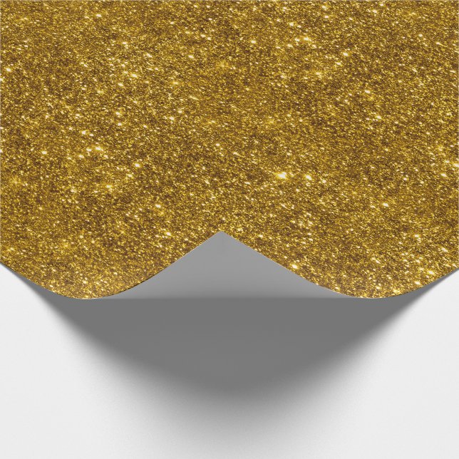Dark Gold Glitter Metallic Sparkle Shine Wrapping Paper (Corner)