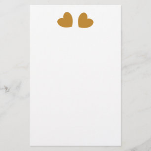 Dark Gold Graphic Heart Design B09 Stationery