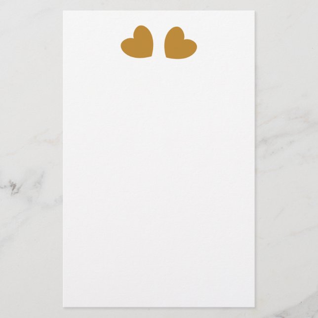 Dark Gold Graphic Heart Design B09 Stationery (Front)
