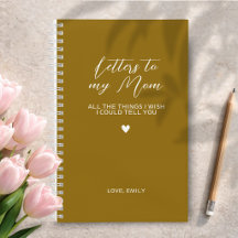Dark Gold Grief Journal for Loss of Mother