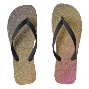 Dark-Gold-Pink Gradient Glitters, Pair of Thongs