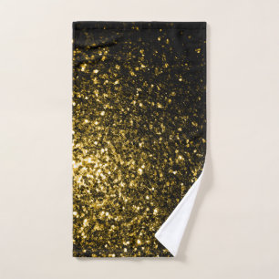 Dark Gold sparkles glitter Hand Towel