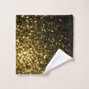 Dark Gold sparkles glitter Wash Cloth
