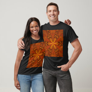 Dark Gold Star Flower Bohemian Floral Graphic T-Shirt