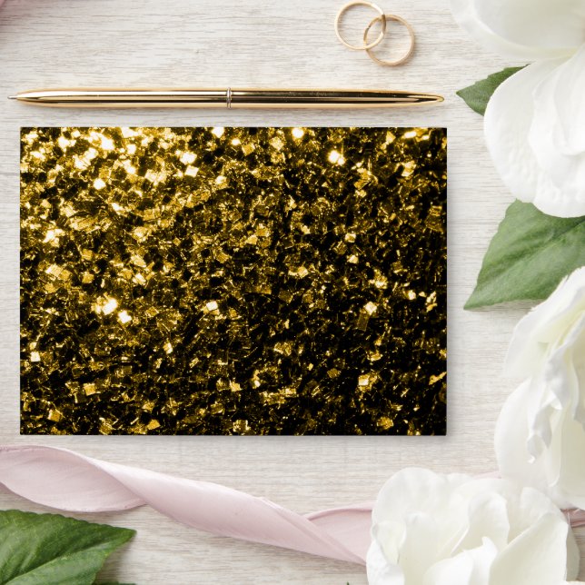 Dark gold yellow faux glitter sparkles envelopes (Wedding)
