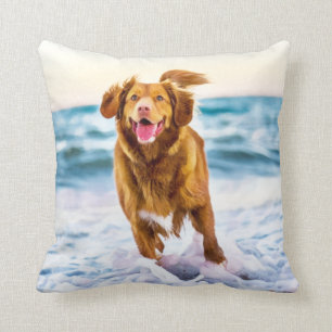 Dark Golden Retriever Dog Cushion
