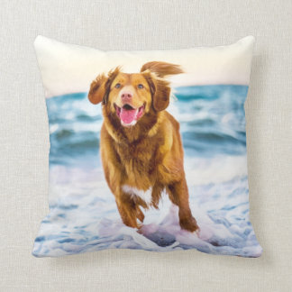 Dark Golden Retriever Dog Cushion