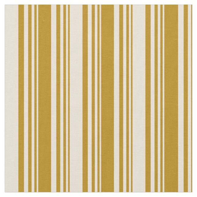 Dark Goldenrod & Bisque Coloured Striped Pattern Fabric (Close Up)