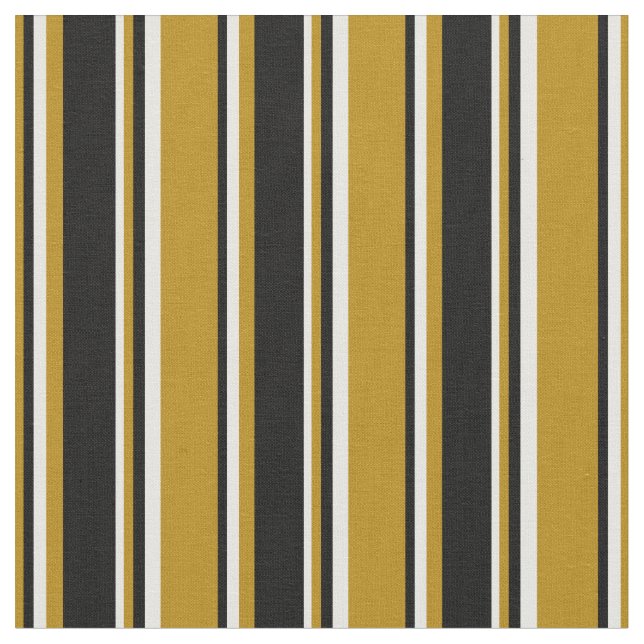 Dark Goldenrod, Black, and White Coloured Pattern Fabric (Close Up)