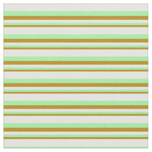 Dark Goldenrod, Green, and Mint Cream Pattern Fabric