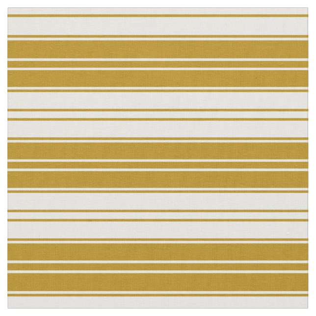 Dark Goldenrod & Mint Cream Coloured Lines Fabric (Close Up)
