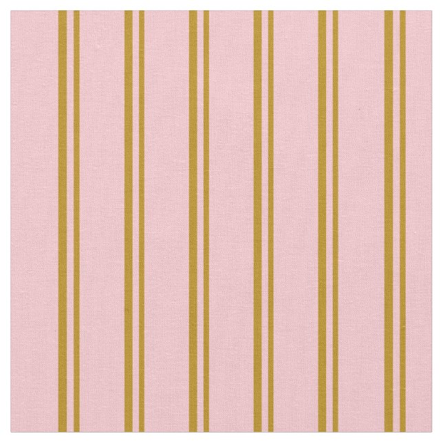 Dark Goldenrod & Pink Striped Pattern Fabric (Close Up)