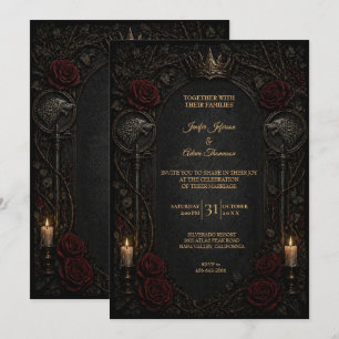 Dark GOT Gothic Halloween Wedding Invitation