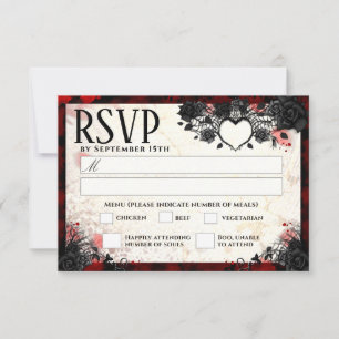 Dark Gothic 3.5 x 5 Halloween Wed MENU RSVP