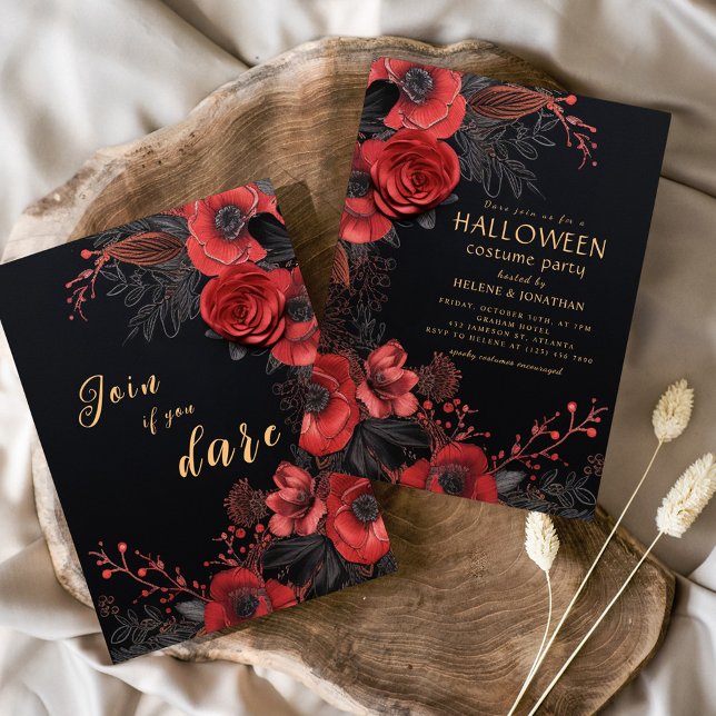 Dark Gothic Adult Halloween Costume Party Invitation (Dark Gothic Adult Halloween Costume Party Invitation)