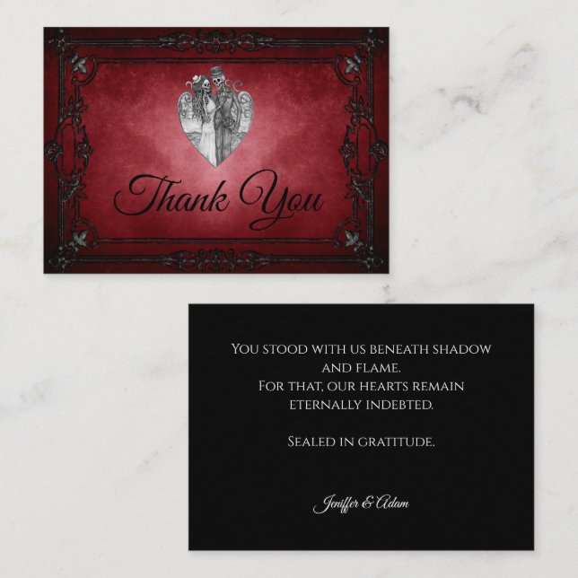 Dark Gothic Alternative Halloween wedding Card (Front/Back)
