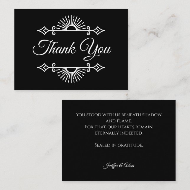Dark Gothic Alternative Halloween wedding Card (Front/Back)
