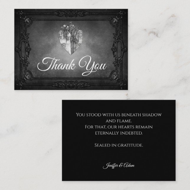 Dark Gothic Alternative Halloween wedding Card (Front/Back)