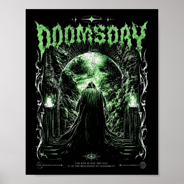 Dark Gothic Apocalypse Reaper Green-doomsday Poster (Front)