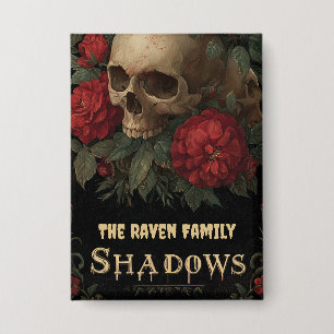 Dark Gothic Art with Skull, Roses, and Custom Text