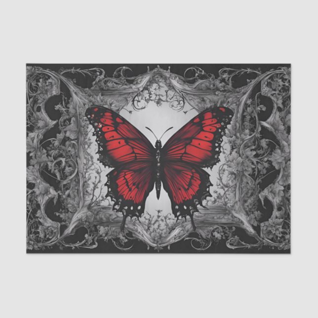 Dark Gothic Butterfly Decoupage Tissue Paper (Front)