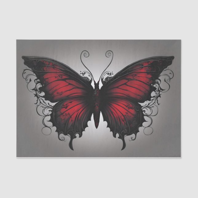 Dark Gothic Butterfly Decoupage Tissue Paper (Front)