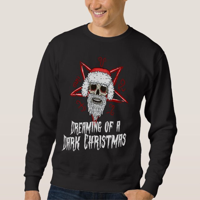 Dark Gothic Christmas Krampus Santa Devil Worshipe Sweatshirt (Front)