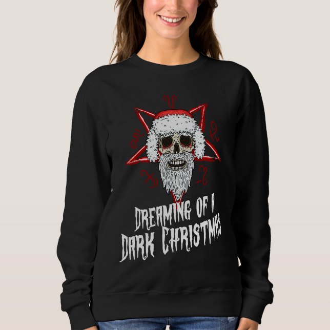 Dark Gothic Christmas Krampus Santa Devil Worshipe Sweatshirt (Front)