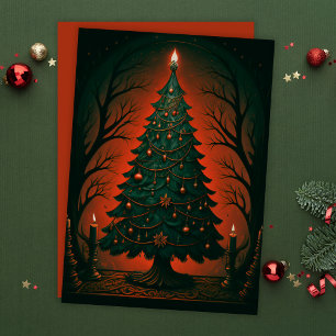 Dark Gothic christmas tree Holiday Card