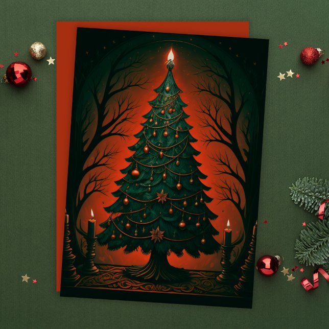 Dark Gothic christmas tree Holiday Card (Creator Uploaded)