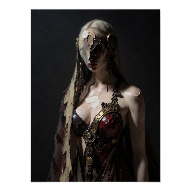 Dark Gothic Cyborg Woman Poster (Front)